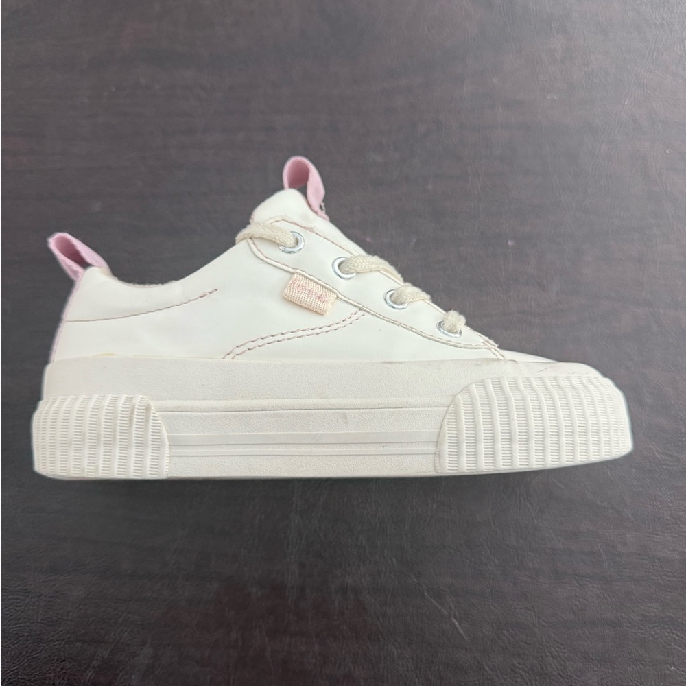 Kids White and Pink Sneakers